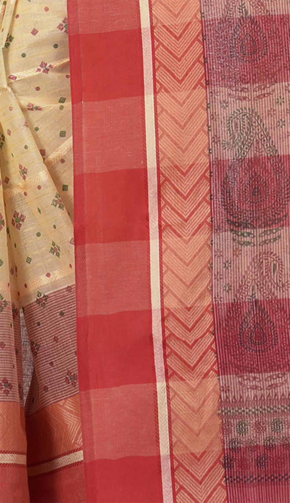 Red Pure Cotton ANARKOLI PRINT Tant Saree Print (4073)